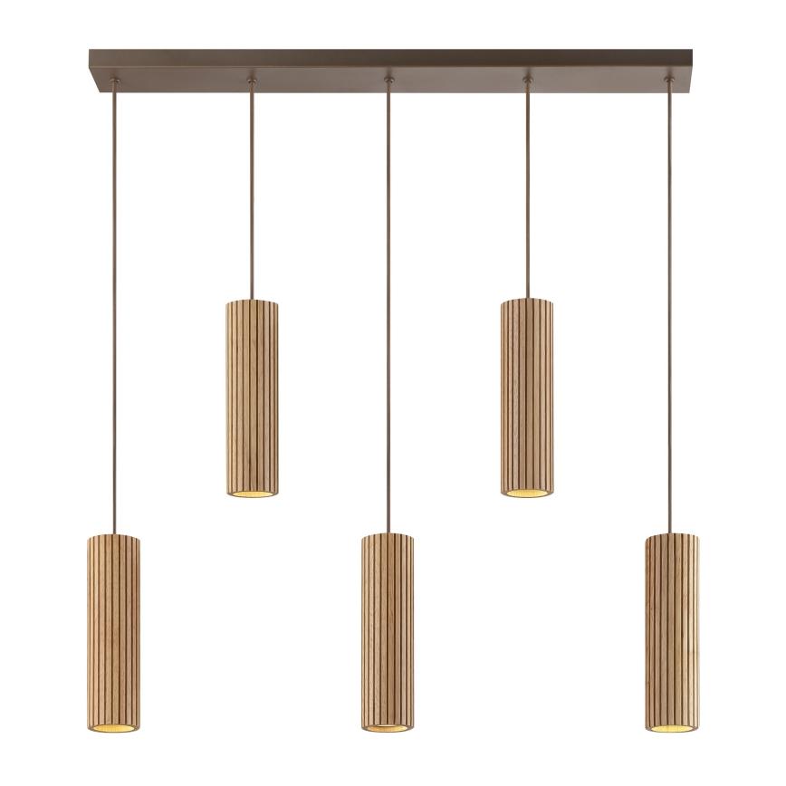 Brilliant - Suspension sur câble LAKEWOOD 5x GU10/10 W/230 V marron