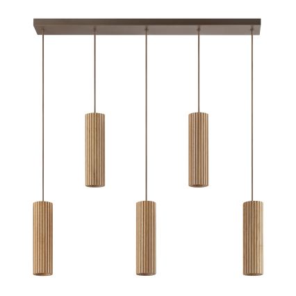 Brilliant - Suspension sur câble LAKEWOOD 5x GU10/10 W/230 V marron