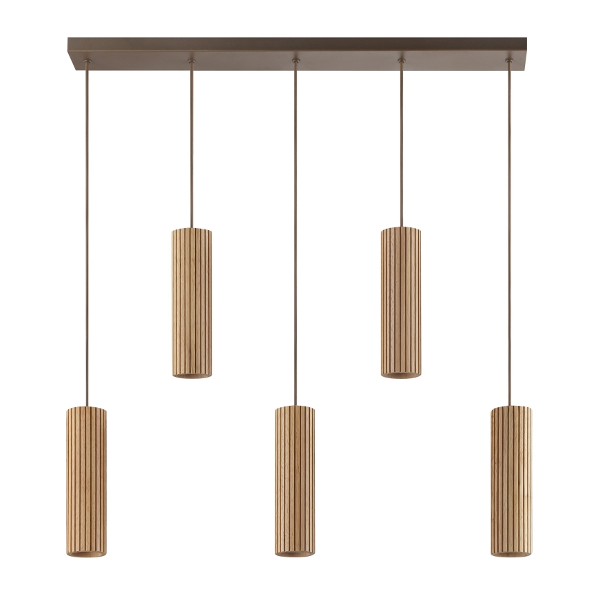 Brilliant - Suspension sur câble LAKEWOOD 5x GU10/10 W/230 V marron