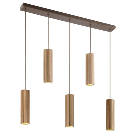 Brilliant - Suspension sur câble LAKEWOOD 5x GU10/10 W/230 V marron
