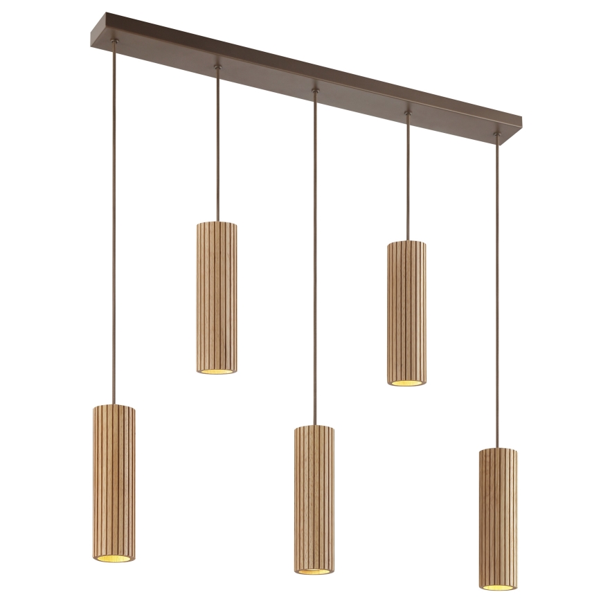 Brilliant - Suspension sur câble LAKEWOOD 5x GU10/10 W/230 V marron
