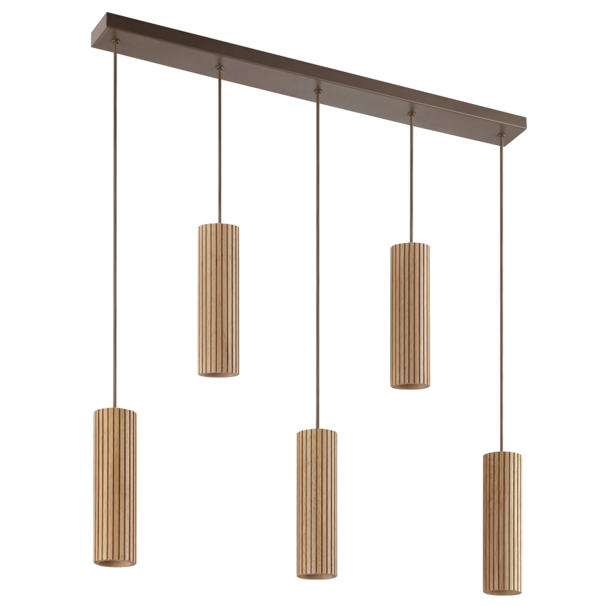 Brilliant - Suspension sur câble LAKEWOOD 5x GU10/10 W/230 V marron