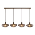 Brilliant - Suspension sur câble LYN 4xE27/20W/230V brun/marron fumé