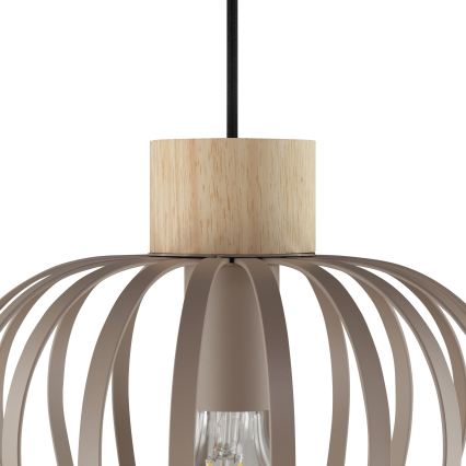 Brilliant - Suspension sur câble NORDIC CAGE 1xE27/20W/230V Ø 25 cm beige