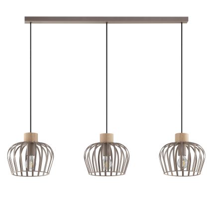 Brilliant - Suspension sur câble NORDIC CAGE 3xE27/20W/230V beige