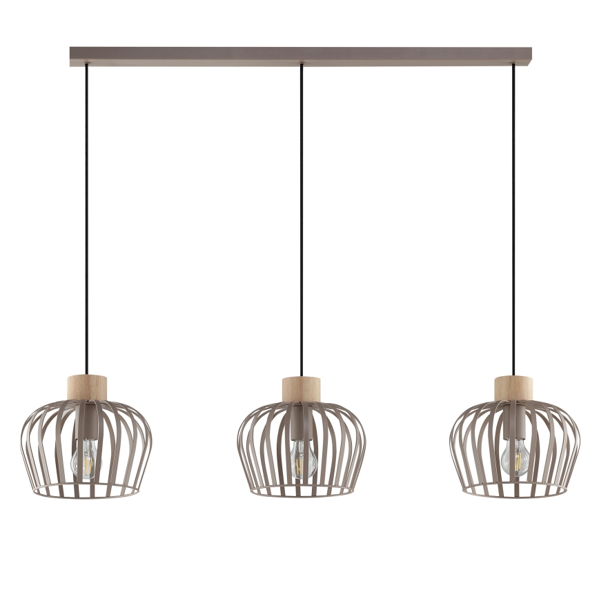 Brilliant - Suspension sur câble NORDIC CAGE 3xE27/20W/230V beige