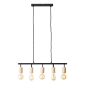 Brilliant - Suspension sur câble TIFFANY 5xE27/28W/230V noir/bambou