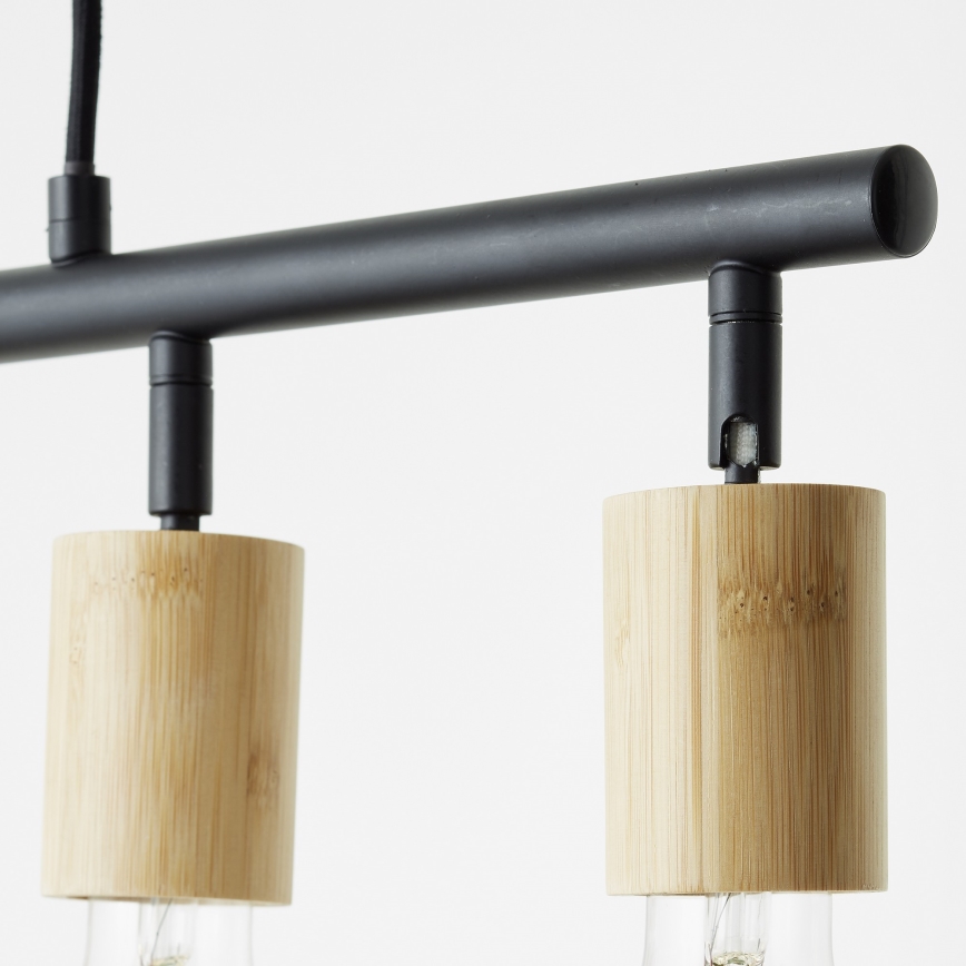 Brilliant - Suspension sur câble TIFFANY 5xE27/28W/230V noir/bambou