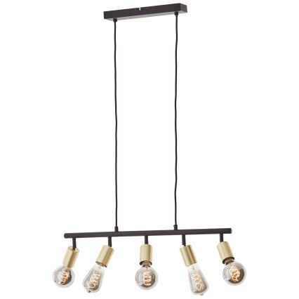Brilliant - Suspension sur câble TIFFANY 5xE27/28W/230V noir/laiton
