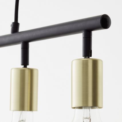 Brilliant - Suspension sur câble TIFFANY 5xE27/28W/230V noir/laiton