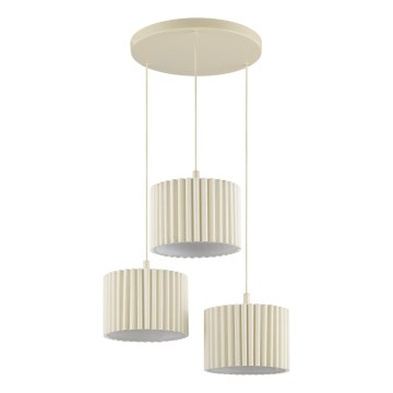 Brilliant - Suspension sur câble VELIN 3xE27/20W/230V Ø 61 cm crème