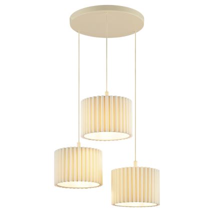 Brilliant - Suspension sur câble VELIN 3xE27/20W/230V Ø 61 cm crème
