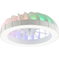 Brilliant - Ventilateur de plafond à intensité variable avec lumière RGBW FANORA LED/30W/230V 2700-6500K d. 46 cm blanc + Télécommande