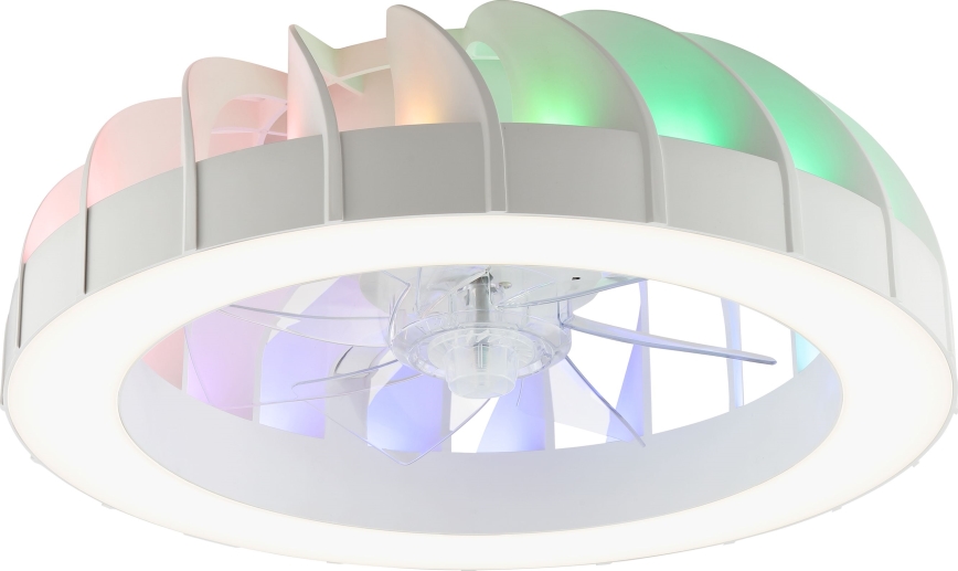 Brilliant - Ventilateur de plafond à intensité variable avec lumière RGBW FANORA LED/30W/230V 2700-6500K d. 46 cm blanc + Télécommande