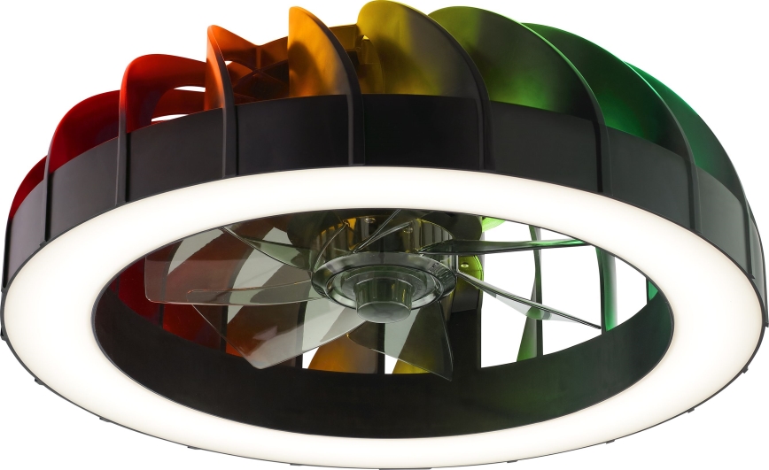 Brilliant - Ventilateur de plafond à intensité variable avec lumière RGBW FANORA LED/30W/230V 2700-6500K d. 46 cm noir + Télécommande