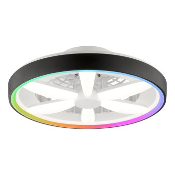 Brilliant - Ventilateur de plafond avec luminaire RGBW à intensité variable GAIANO LED/48W/230V 2700-6500K noir + Télécommande