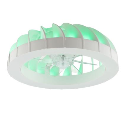 Brilliant - Ventilateur de plafond à intensité variable avec lumière RGBW FANORA LED/30W/230V 2700-6500K d. 46 cm blanc + Télécommande