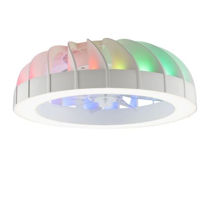 Brilliant - Ventilateur de plafond à intensité variable avec lumière RGBW FANORA LED/30W/230V 2700-6500K d. 46 cm blanc + Télécommande