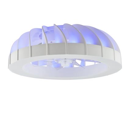 Brilliant - Ventilateur de plafond à intensité variable avec lumière RGBW FANORA LED/30W/230V 2700-6500K d. 46 cm blanc + Télécommande