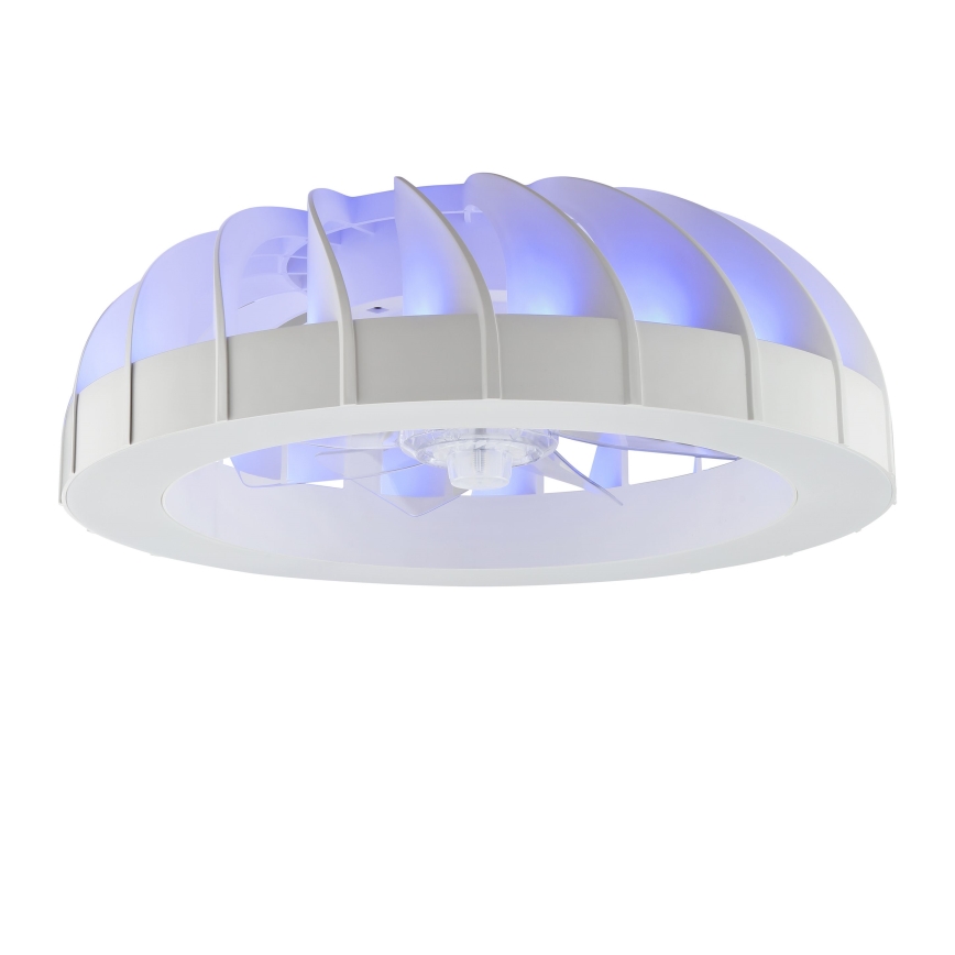 Brilliant - Ventilateur de plafond à intensité variable avec lumière RGBW FANORA LED/30W/230V 2700-6500K d. 46 cm blanc + Télécommande
