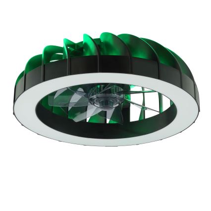 Brilliant - Ventilateur de plafond à intensité variable avec lumière RGBW FANORA LED/30W/230V 2700-6500K d. 46 cm noir + Télécommande