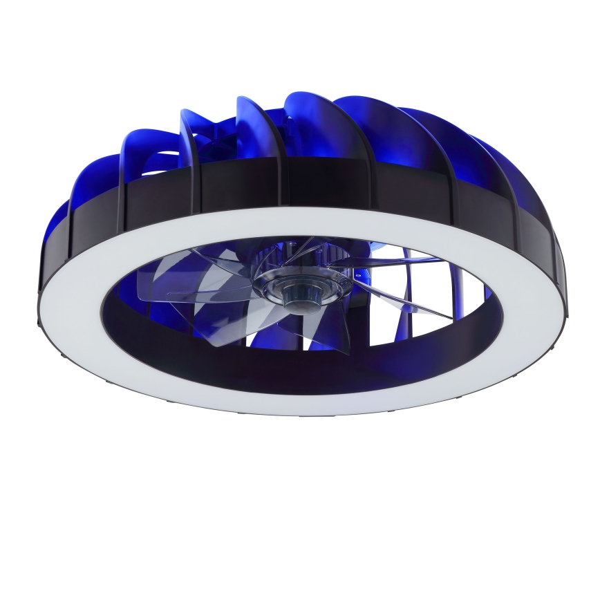 Brilliant - Ventilateur de plafond à intensité variable avec lumière RGBW FANORA LED/30W/230V 2700-6500K d. 46 cm noir + Télécommande