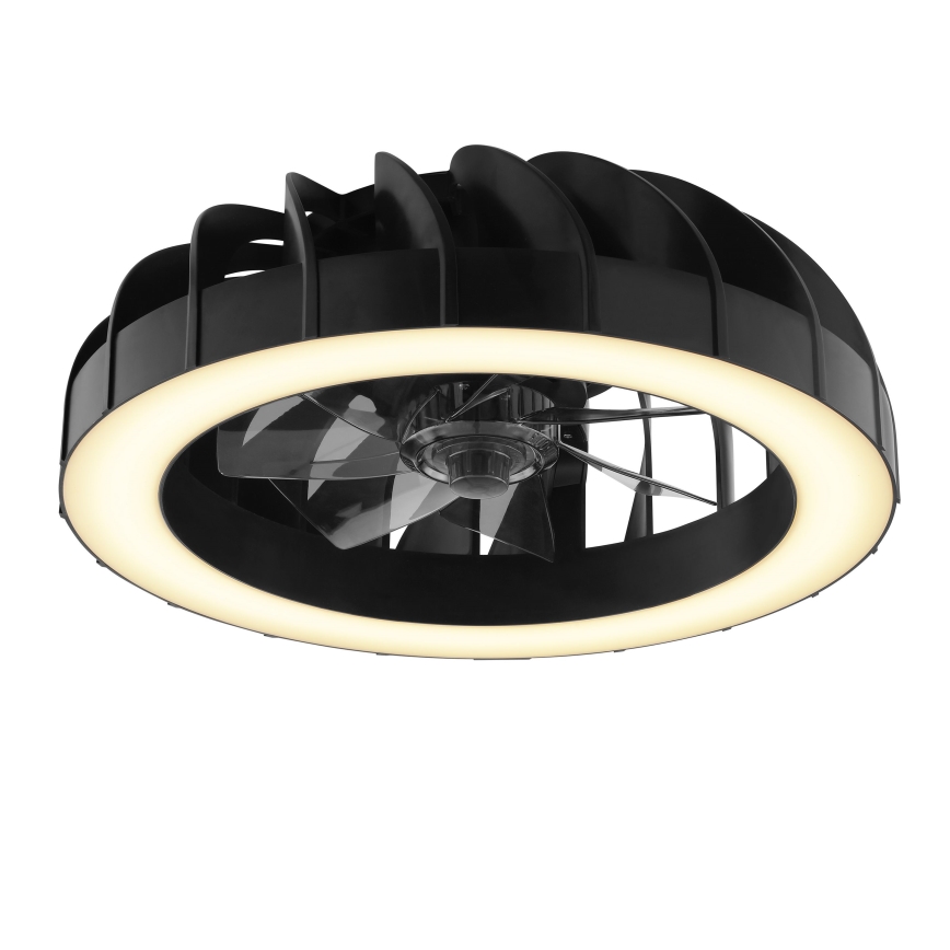 Brilliant - Ventilateur de plafond à intensité variable avec lumière RGBW FANORA LED/30W/230V 2700-6500K d. 46 cm noir + Télécommande