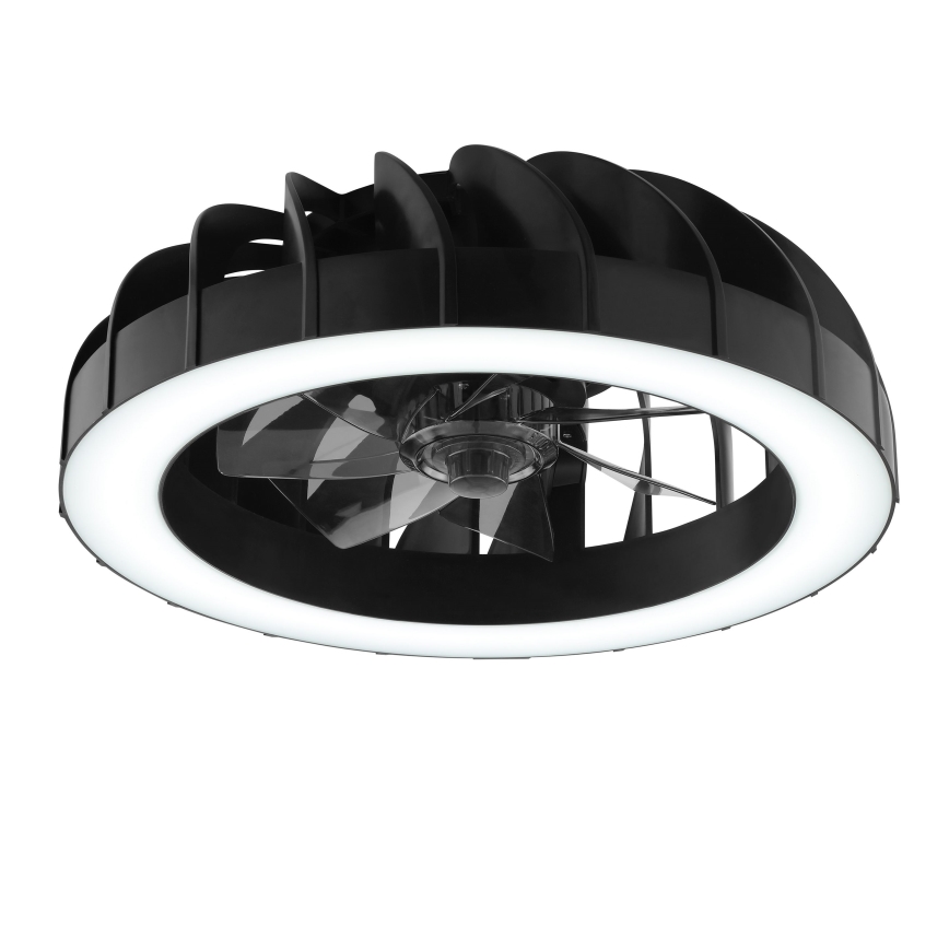Brilliant - Ventilateur de plafond à intensité variable avec lumière RGBW FANORA LED/30W/230V 2700-6500K d. 46 cm noir + Télécommande
