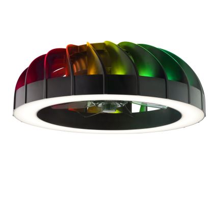 Brilliant - Ventilateur de plafond à intensité variable avec lumière RGBW FANORA LED/30W/230V 2700-6500K d. 46 cm noir + Télécommande