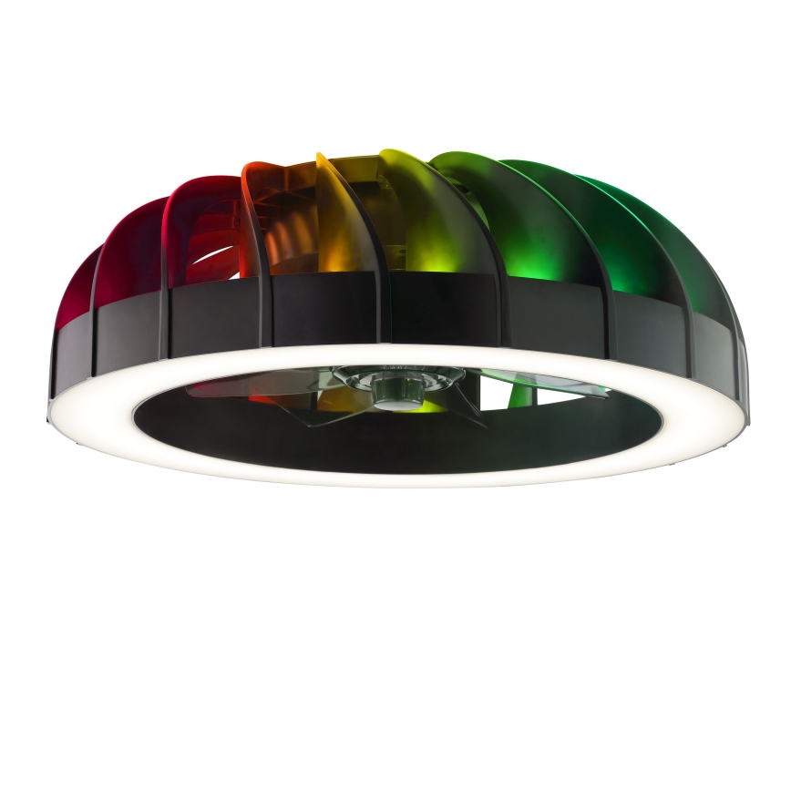Brilliant - Ventilateur de plafond à intensité variable avec lumière RGBW FANORA LED/30W/230V 2700-6500K d. 46 cm noir + Télécommande