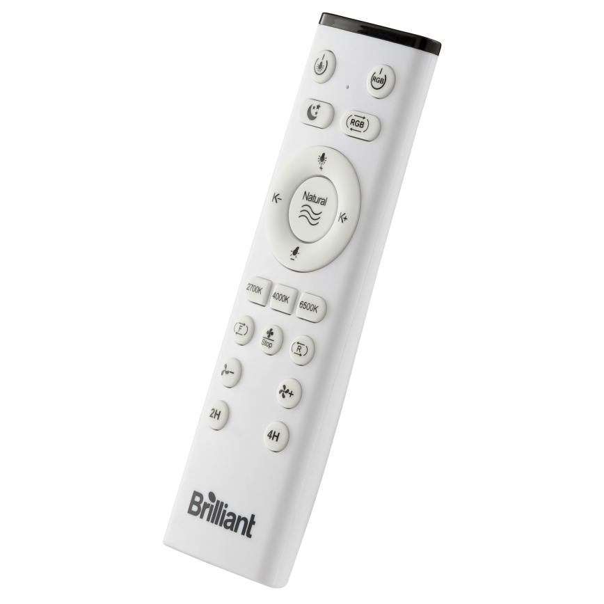 Brilliant - Ventilateur de plafond à intensité variable avec lumière RGBW FANORA LED/30W/230V 2700-6500K d. 46 cm noir + Télécommande
