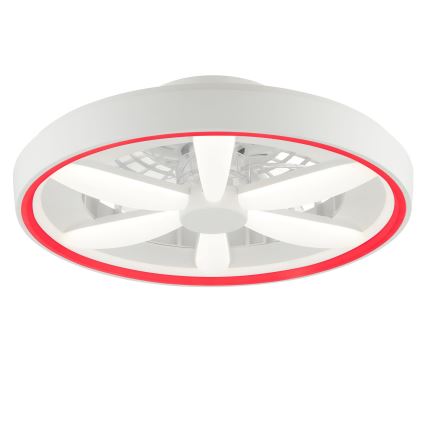 Brilliant - Ventilateur de plafond avec luminaire RGBW à intensité variable GAIANO LED/48W/230V 2700-6500K blanc + Télécommande