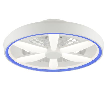 Brilliant - Ventilateur de plafond avec luminaire RGBW à intensité variable GAIANO LED/48W/230V 2700-6500K blanc + Télécommande