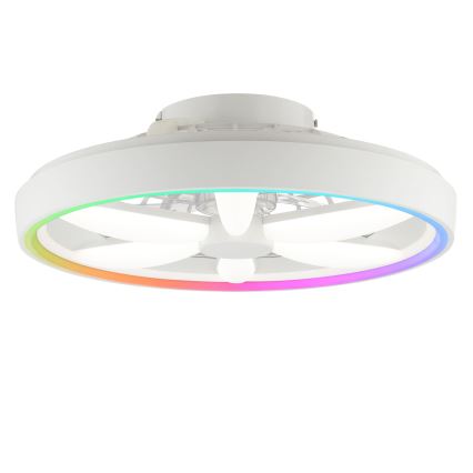 Brilliant - Ventilateur de plafond avec luminaire RGBW à intensité variable GAIANO LED/48W/230V 2700-6500K blanc + Télécommande