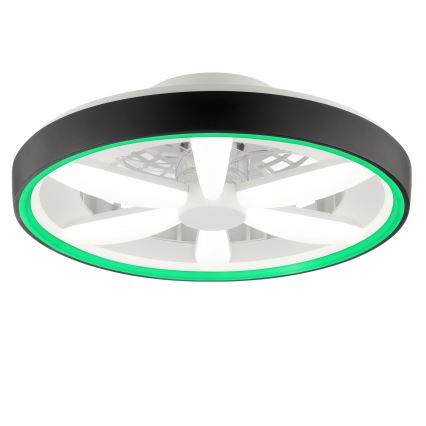 Brilliant - Ventilateur de plafond avec luminaire RGBW à intensité variable GAIANO LED/48W/230V 2700-6500K noir + Télécommande