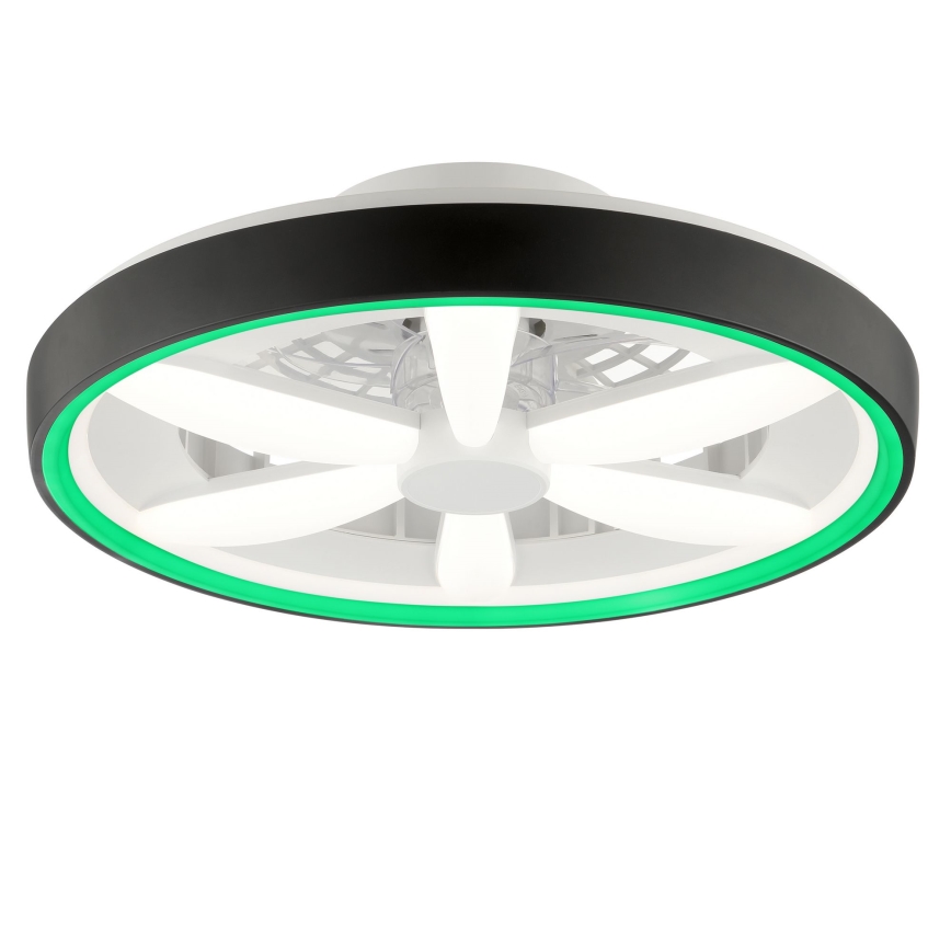 Brilliant - Ventilateur de plafond avec luminaire RGBW à intensité variable GAIANO LED/48W/230V 2700-6500K noir + Télécommande