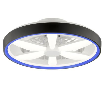 Brilliant - Ventilateur de plafond avec luminaire RGBW à intensité variable GAIANO LED/48W/230V 2700-6500K noir + Télécommande