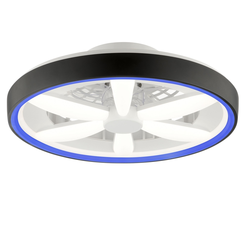 Brilliant - Ventilateur de plafond avec luminaire RGBW à intensité variable GAIANO LED/48W/230V 2700-6500K noir + Télécommande