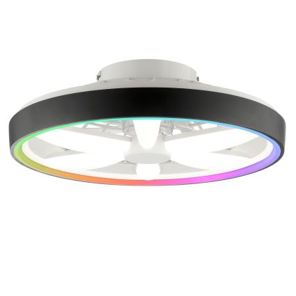 Brilliant - Ventilateur de plafond avec luminaire RGBW à intensité variable GAIANO LED/48W/230V 2700-6500K noir + Télécommande