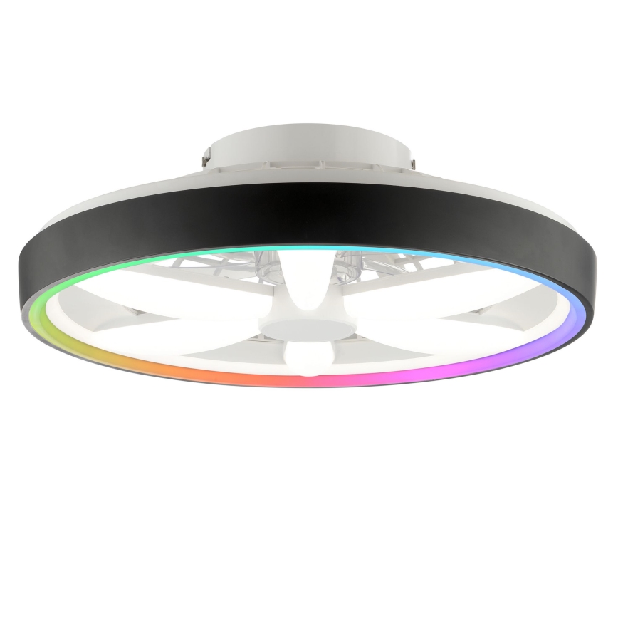 Brilliant - Ventilateur de plafond avec luminaire RGBW à intensité variable GAIANO LED/48W/230V 2700-6500K noir + Télécommande