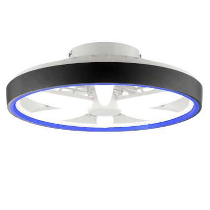 Brilliant - Ventilateur de plafond avec luminaire RGBW à intensité variable GAIANO LED/48W/230V 2700-6500K noir + Télécommande