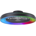 Brilliant - Ventilateur de plafond dimmable LED RGBW MAZZARO LED/24W/230V 3000-6500K Ø 58 cm noir + télécommande
