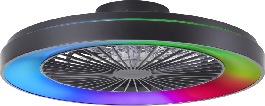Brilliant - Ventilateur de plafond dimmable LED RGBW MAZZARO LED/24W/230V 3000-6500K Ø 58 cm noir + télécommande
