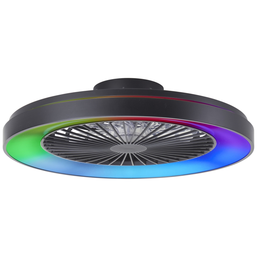 Brilliant - Ventilateur de plafond dimmable LED RGBW MAZZARO LED/24W/230V 3000-6500K Ø 58 cm noir + télécommande