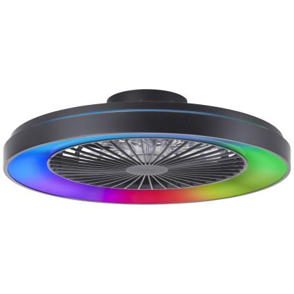 Brilliant - Ventilateur de plafond dimmable LED RGBW MAZZARO LED/24W/230V 3000-6500K Ø 58 cm noir + télécommande