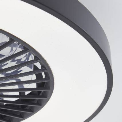 Brilliant - Ventilateur de plafond dimmable LED RGBW MAZZARO LED/24W/230V 3000-6500K Ø 58 cm noir + télécommande