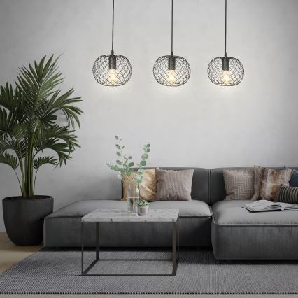 Brilo 4037-035 - Suspension sur câble 3xE27/40W/230V