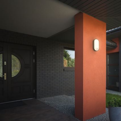 Brilo - Applique murale d'extérieur LED avec capteur de mouvement et de crépuscule RUCH LED/12W/230V IP65 noire