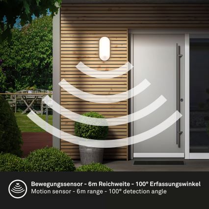 Brilo - Applique murale d'extérieur LED avec capteur de mouvement et de crépuscule RUCH LED/12W/230V IP65 noire