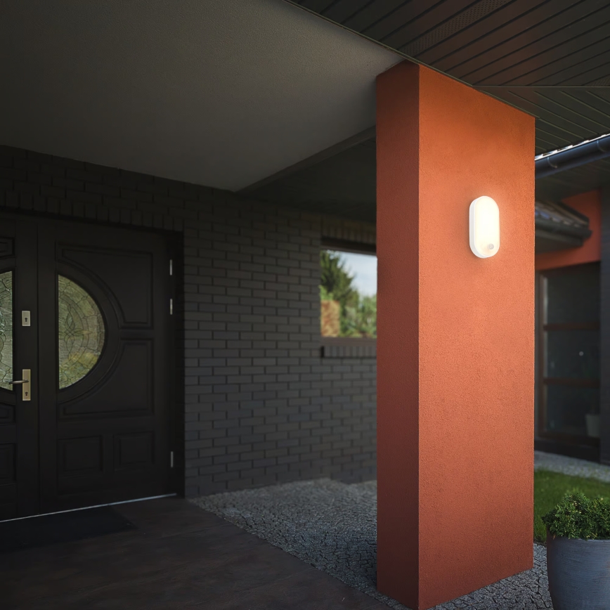 Brilo - Applique murale LED d'extérieur avec détecteur de mouvement et capteur crépusculaire RUCH LED/12W/230V IP65 blanche